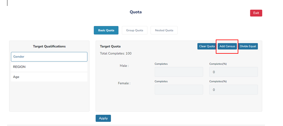 Select Add Census To Target