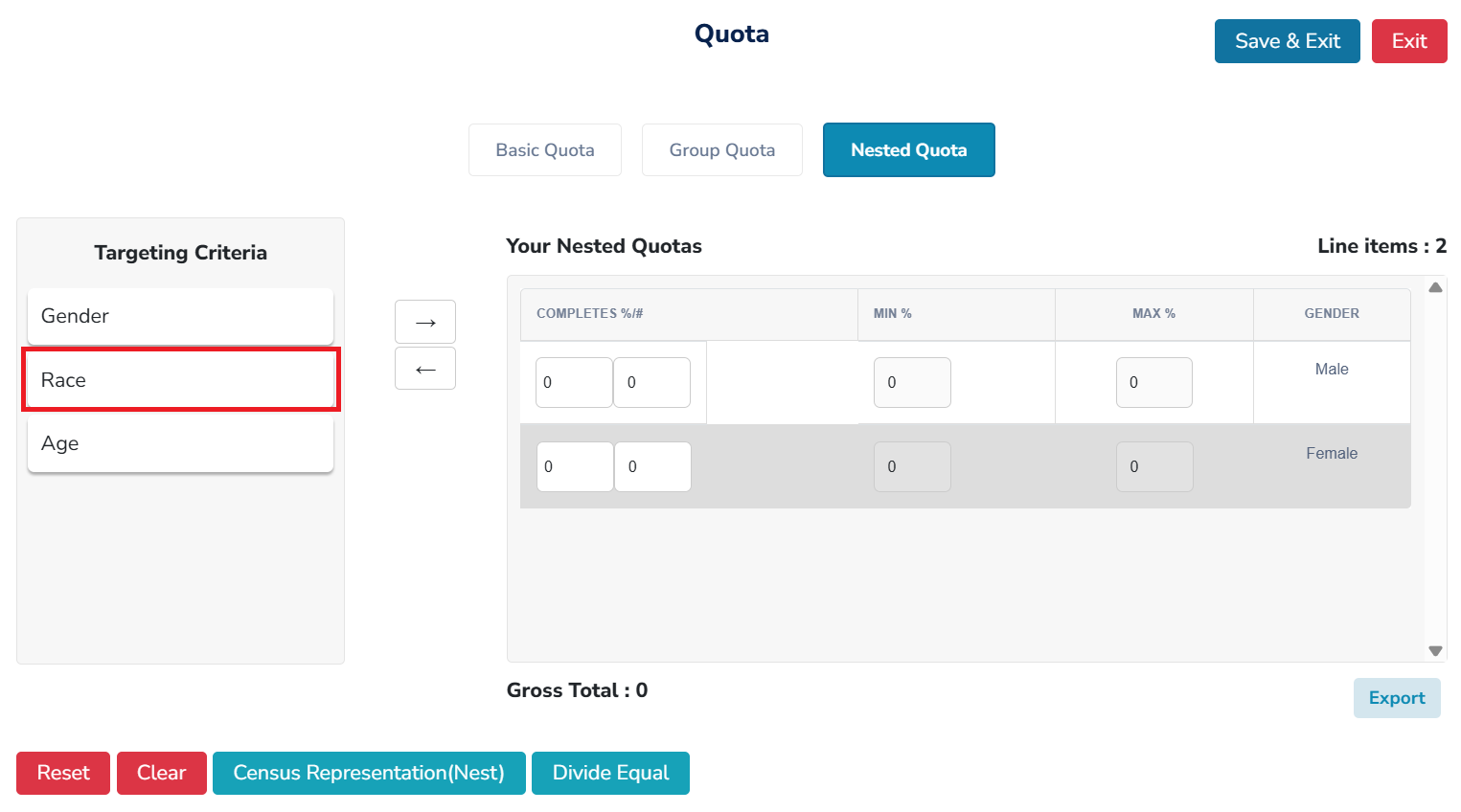 Your Grouped Quotas